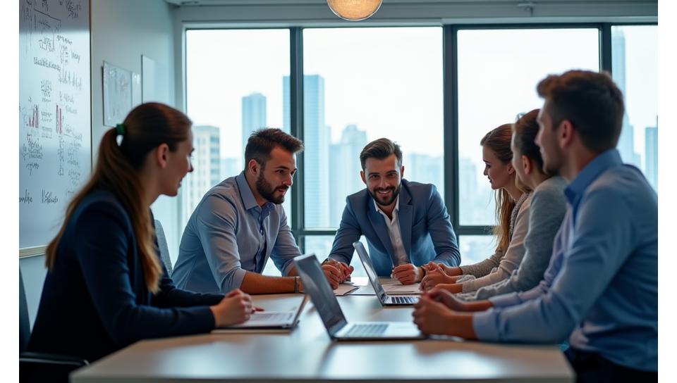 Sora Consultingの使命を表すビジネスチームが協力している様子