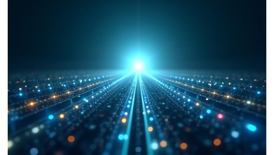 Sora Consultingのビジョンを表す未来志向の抽象的なテクノロジーのイメージ